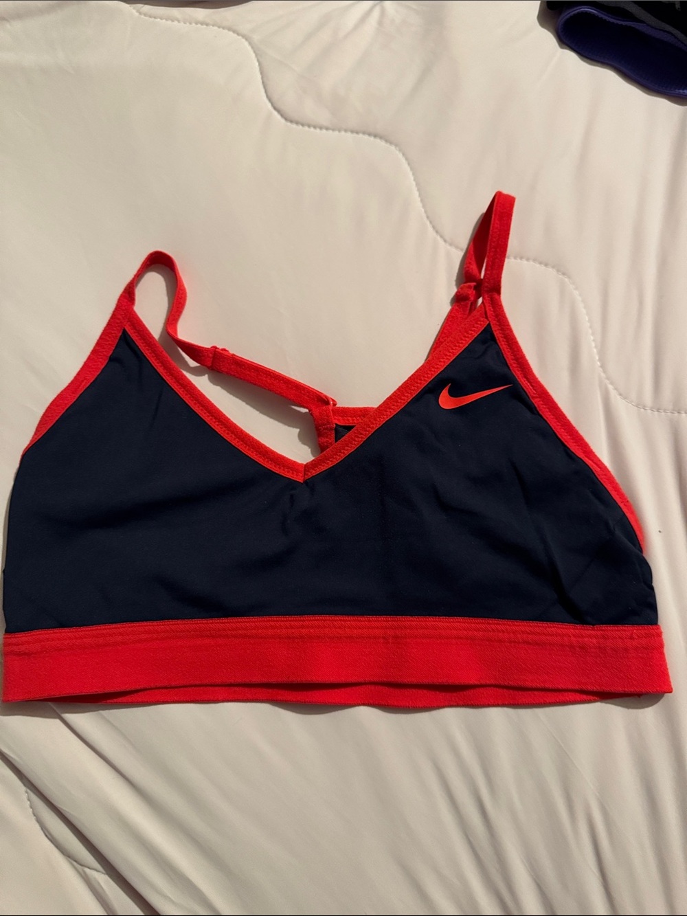 Nike Navy and Red Low-Impact Sports Bralette